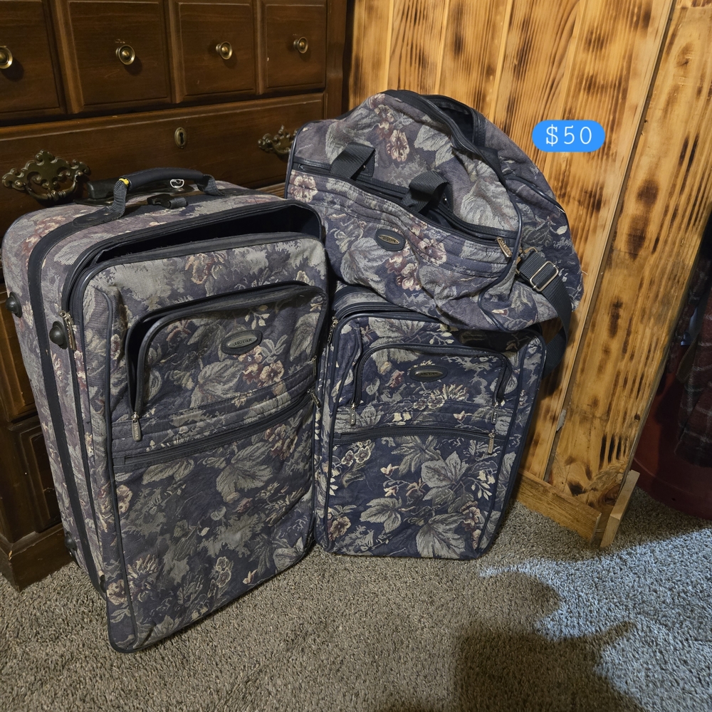 Blue Travel Bags with Durable Fabric and Multiple Compartments
